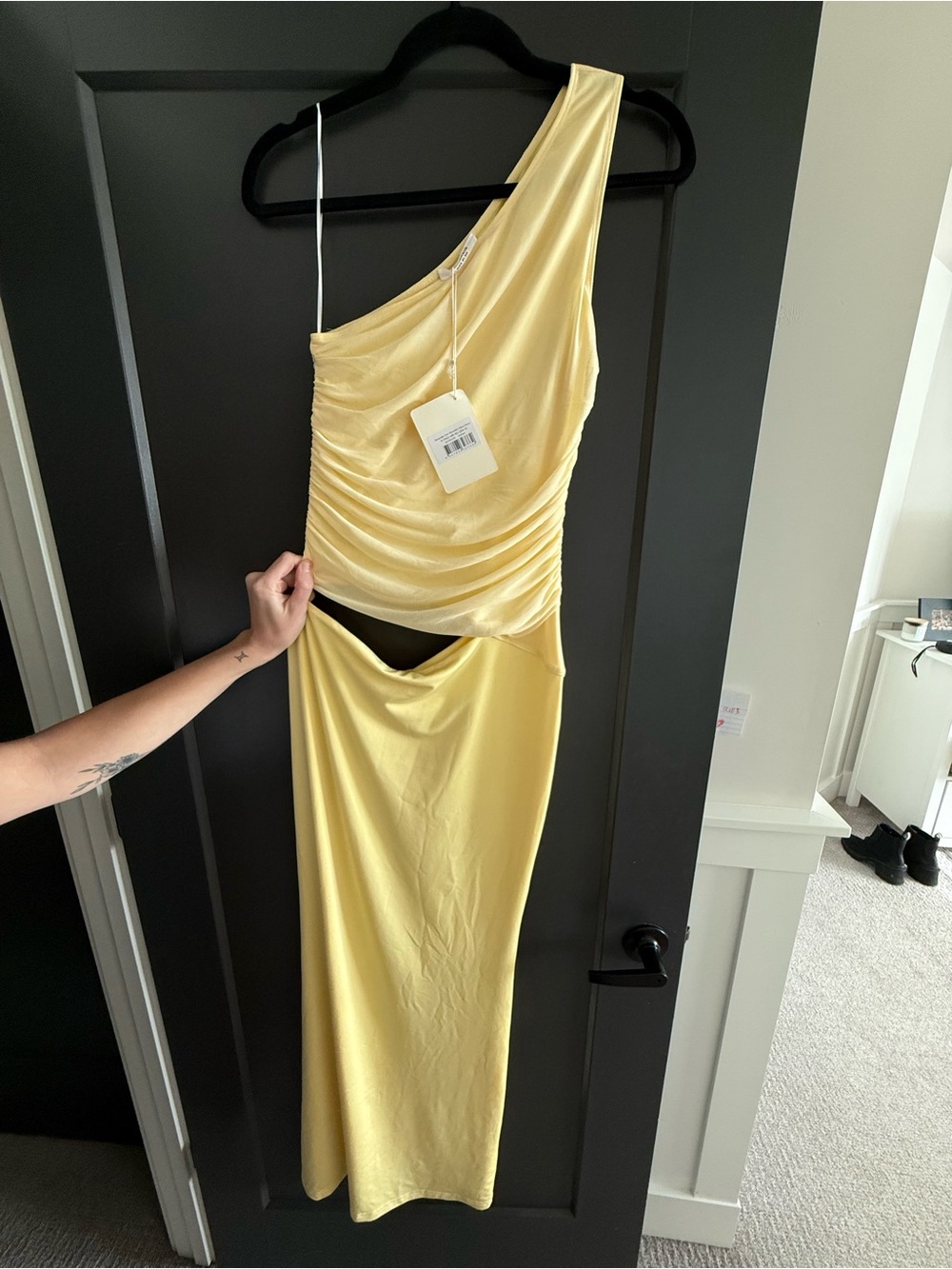 Peppermayo Yellow One-Shoulder Cutout Dress - Picture 1 of 2